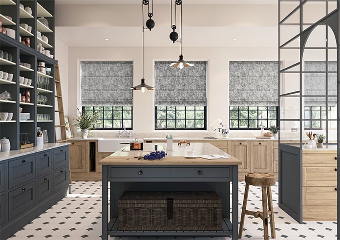 Anaconda, Metallic Grey - Motorised Roman Blind - Image 8